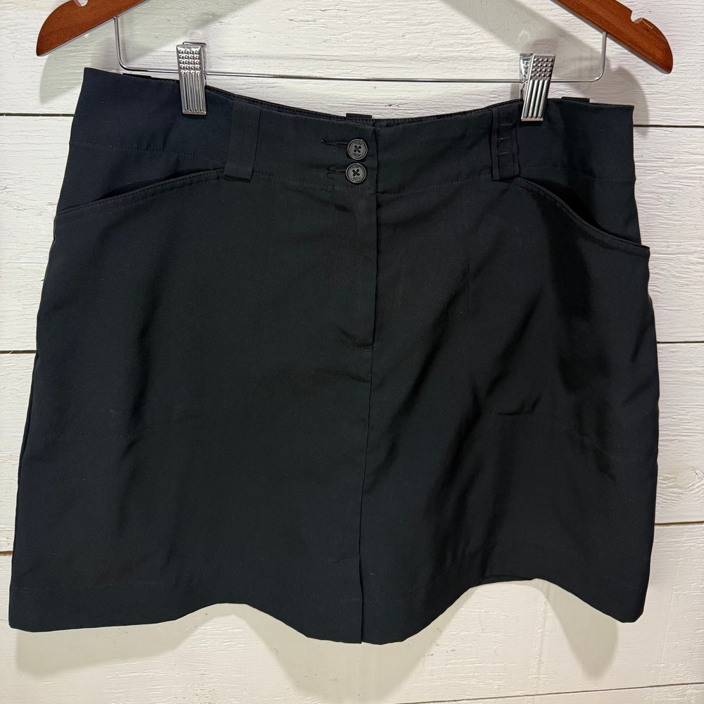 Nike Golf Dri-Fit Black Athletic Skirt Skort Size Womens M/8 Belt Loops Zipper